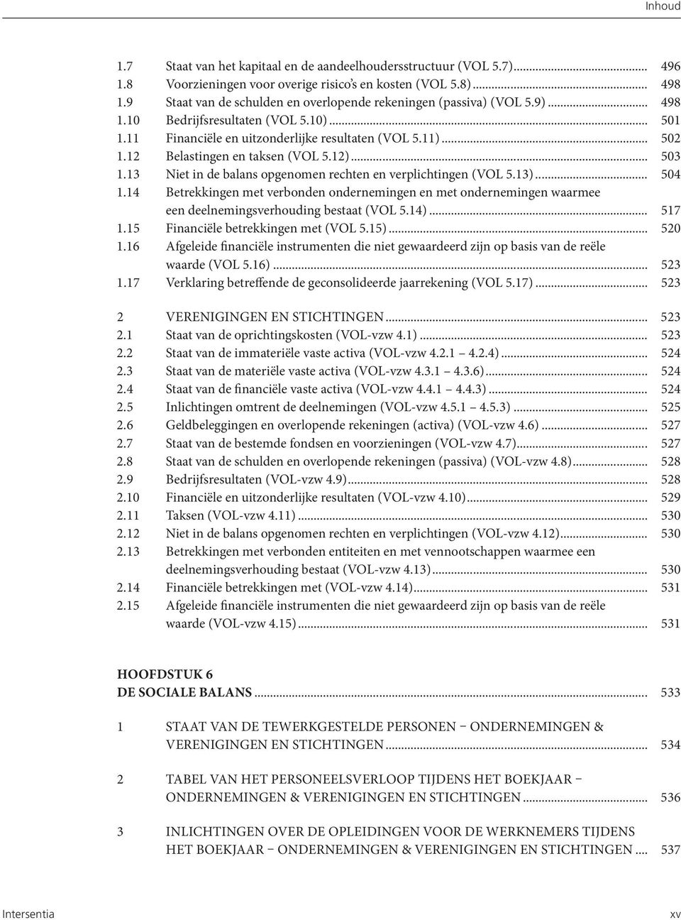 12 Belastingen en taksen (VOL 5.12)... 503 1.13 Niet in de balans opgenomen rechten en verplichtingen (VOL 5.13)... 504 1.