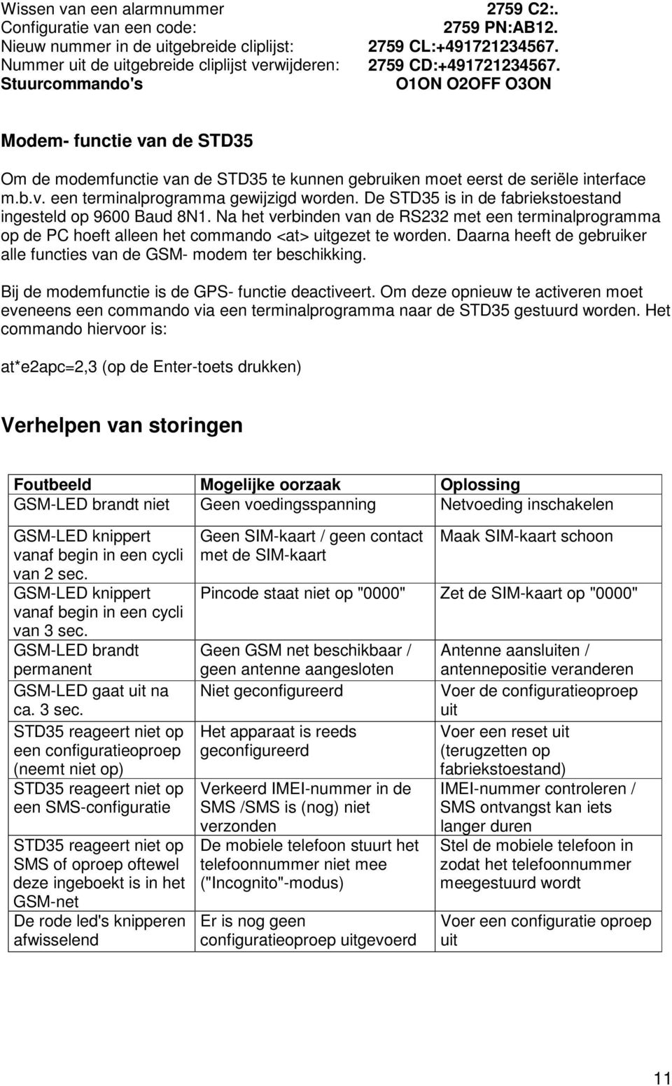 De STD35 is in de fabriekstoestand ingesteld op 9600 Baud 8N1. Na het verbinden van de RS232 met een terminalprogramma op de PC hoeft alleen het commando <at> uitgezet te worden.