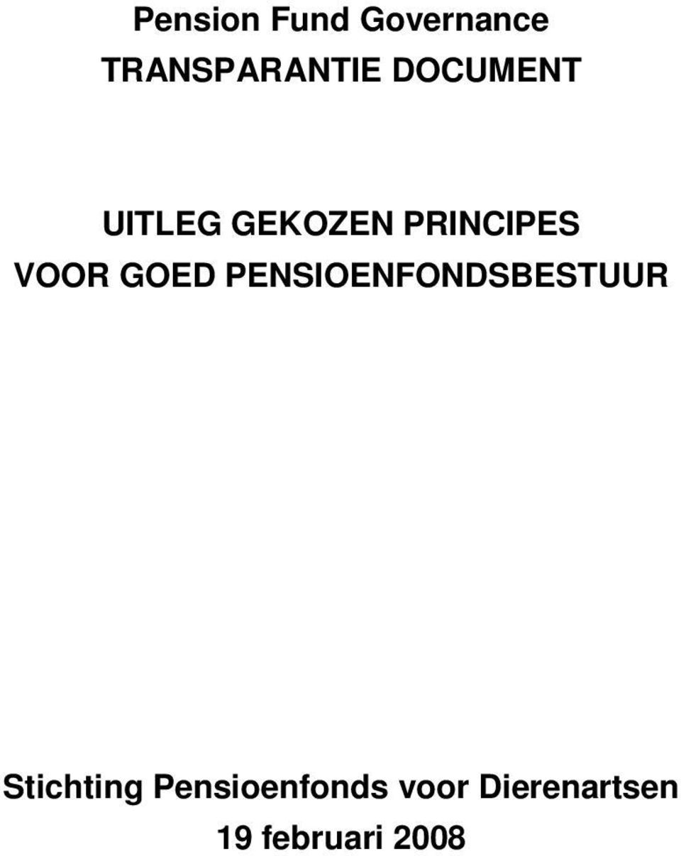 GOED PENSIOENFONDSBESTUUR Stichting