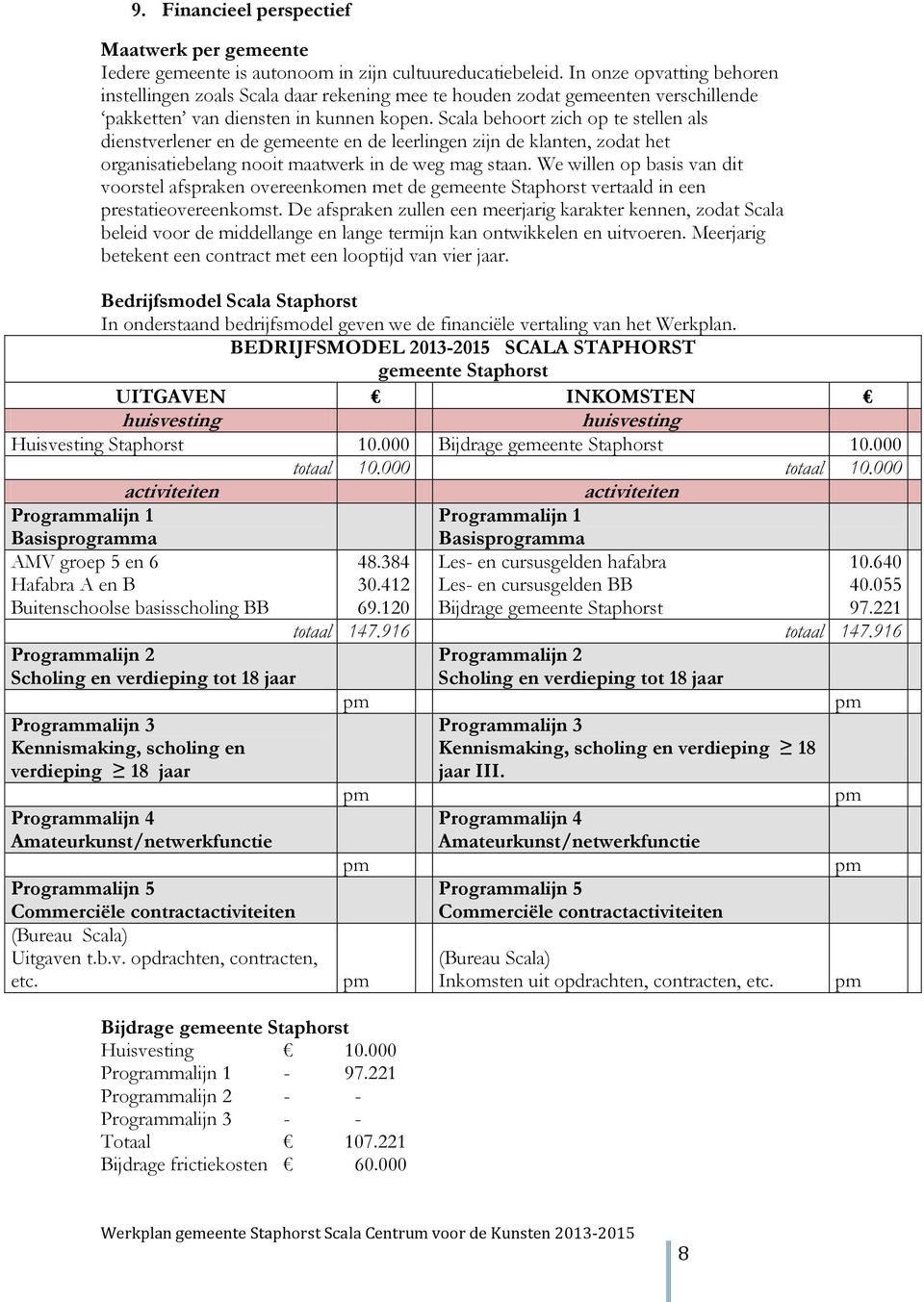 Scala behoort zich op te stellen als dienstverlener en de gemeente en de leerlingen zijn de klanten, zodat het organisatiebelang nooit maatwerk in de weg mag staan.