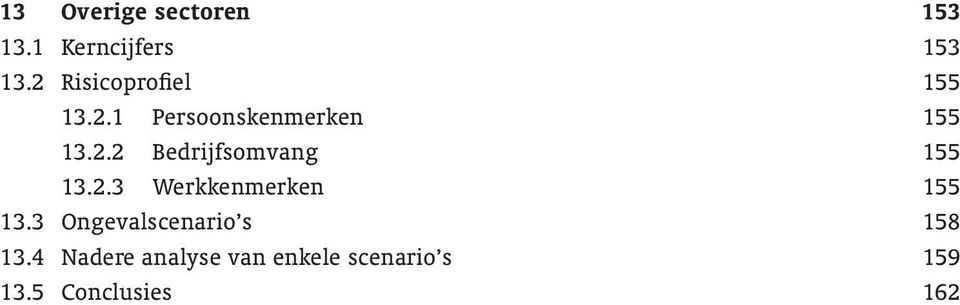2.3 Werkkenmerken 155 13.3 Ongevalscenario s 158 13.