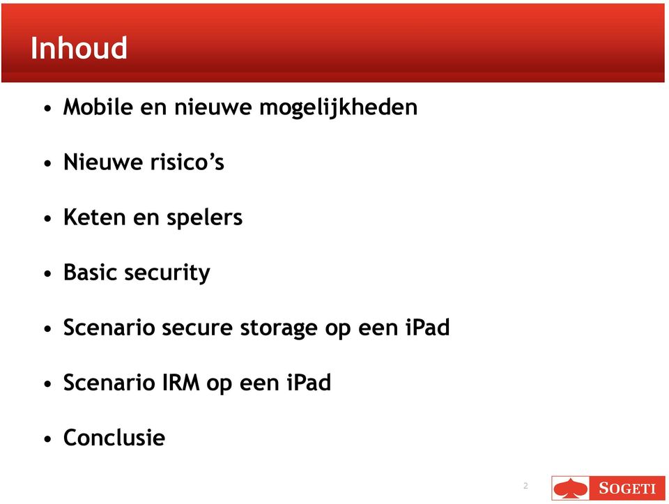 security Scenario secure storage op een