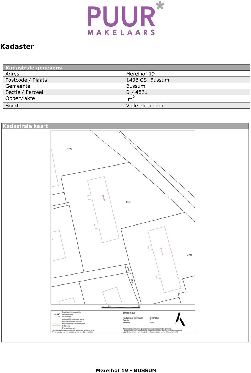 Gemeente Bussum Sectie / Perceel D / 4861