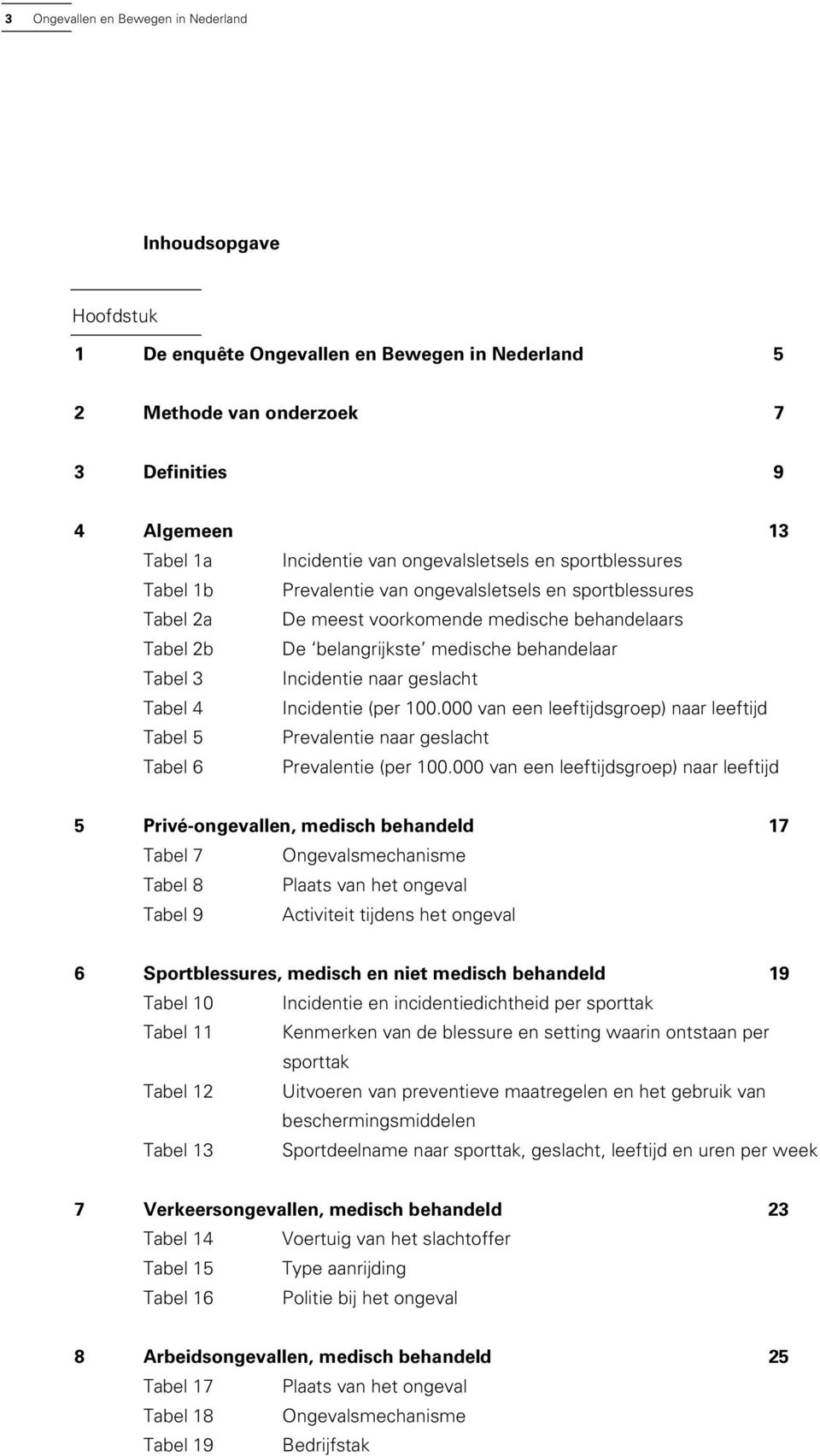 Incidentie naar geslacht Tabel 4 Incidentie (per 100.000 van een leeftijdsgroep) naar leeftijd Tabel 5 Prevalentie naar geslacht Tabel 6 Prevalentie (per 100.