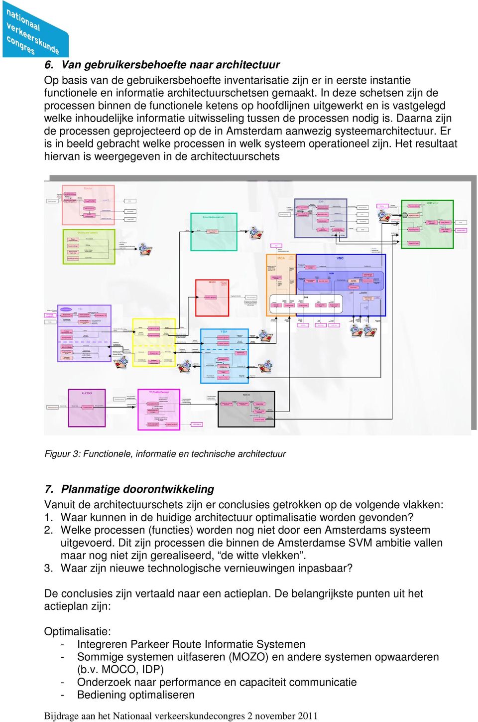 Daarna zijn de processen geprojecteerd op de in Amsterdam aanwezig systeemarchitectuur. Er is in beeld gebracht welke processen in welk systeem operationeel zijn.