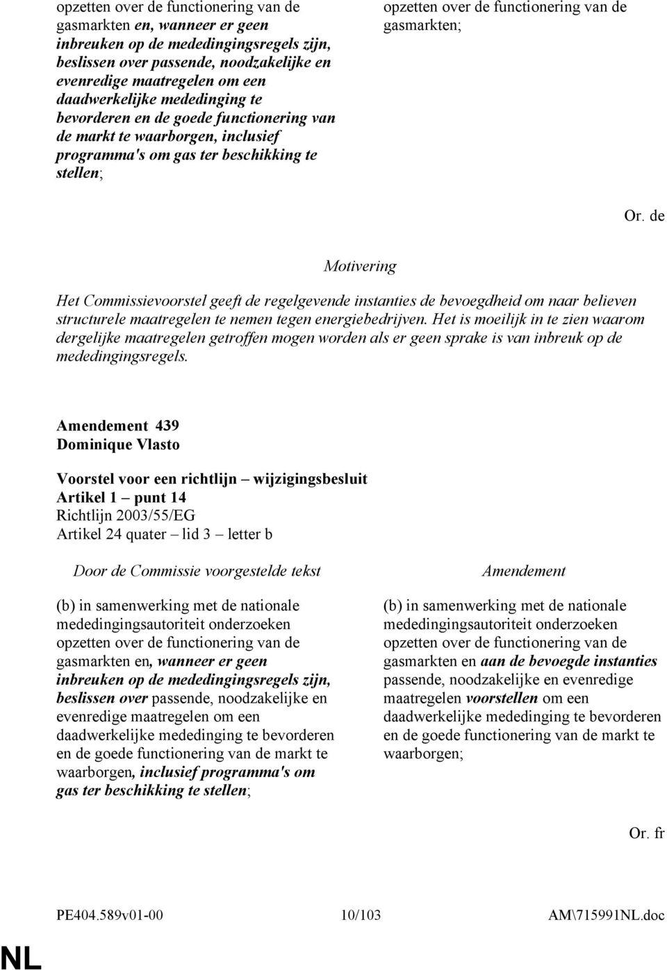 de Het Commissievoorstel geeft de regelgevende instanties de bevoegdheid om naar believen structurele maatregelen te nemen tegen energiebedrijven.