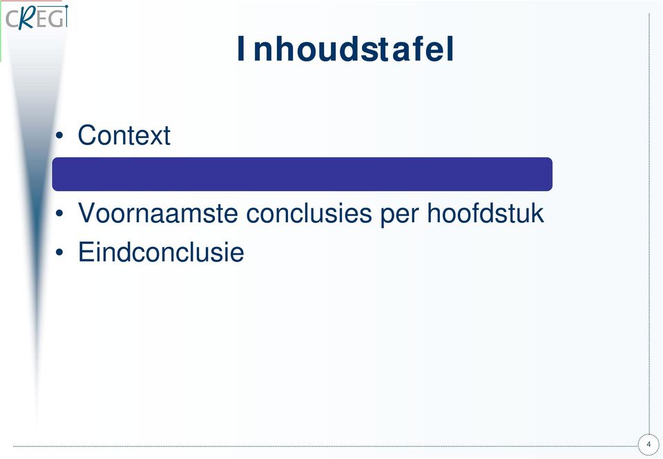 Voornaamste conclusies