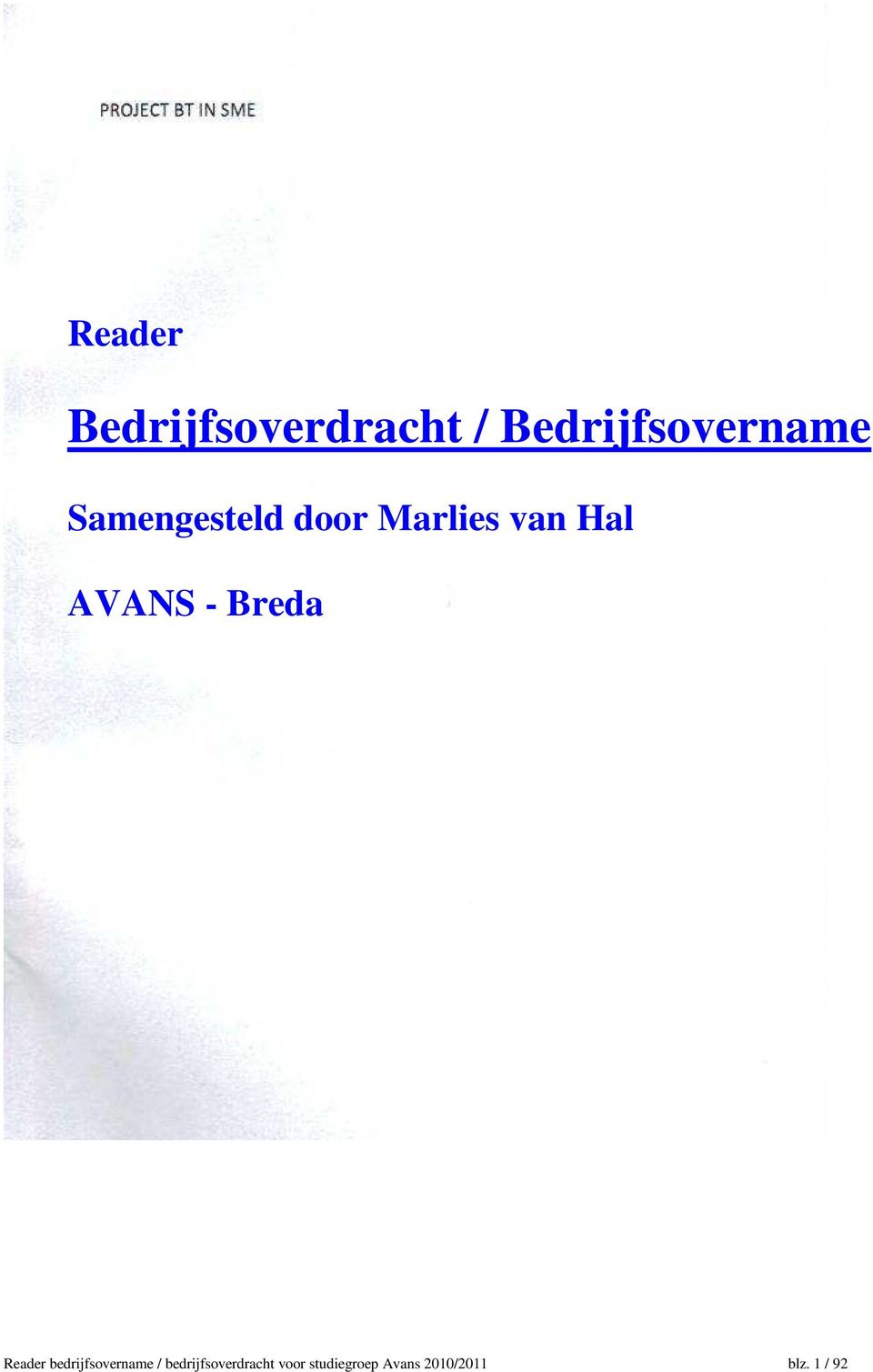 Breda Reader bedrijfsovername /