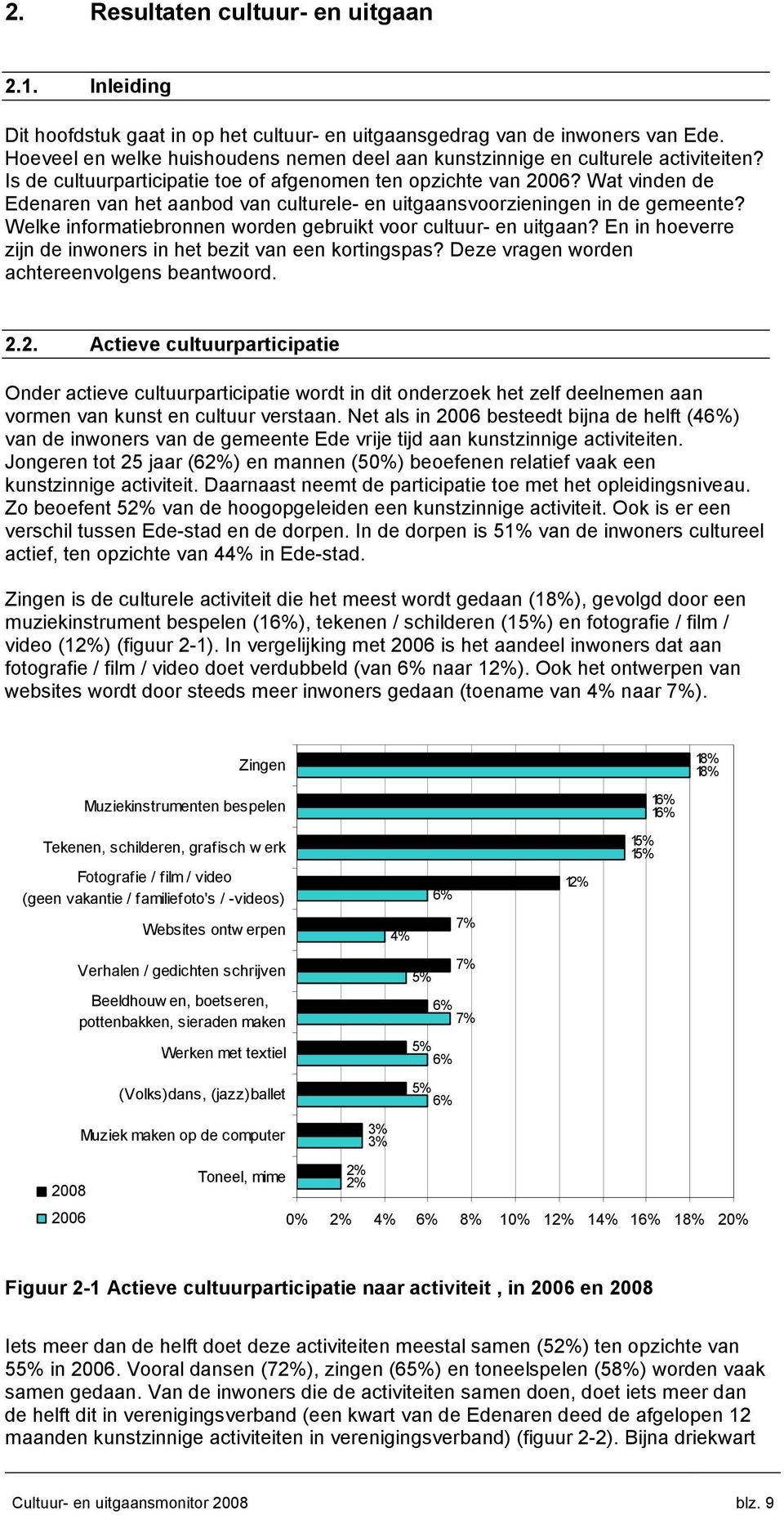 Wat vinden de Edenaren van het aanbod van culturele- en uitgaansvoorzieningen in de gemeente? Welke informatiebronnen worden gebruikt voor cultuur- en uitgaan?