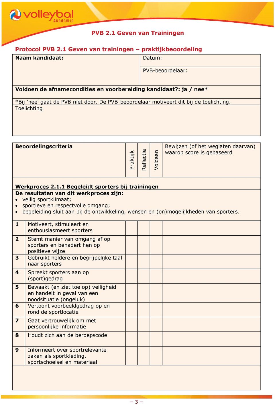 De PVB-beoordelaar motiveert dit bij de toelichting. Toelichting Beoordelingscriteria Bewijzen (of het weglaten daarvan) waarop score is gebaseerd Werkproces 2.1.