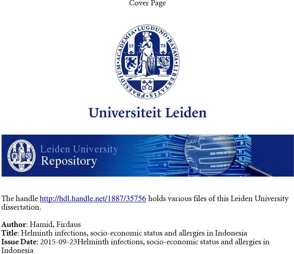 net/1887/35756 holds various files of this Leiden University dissertation.