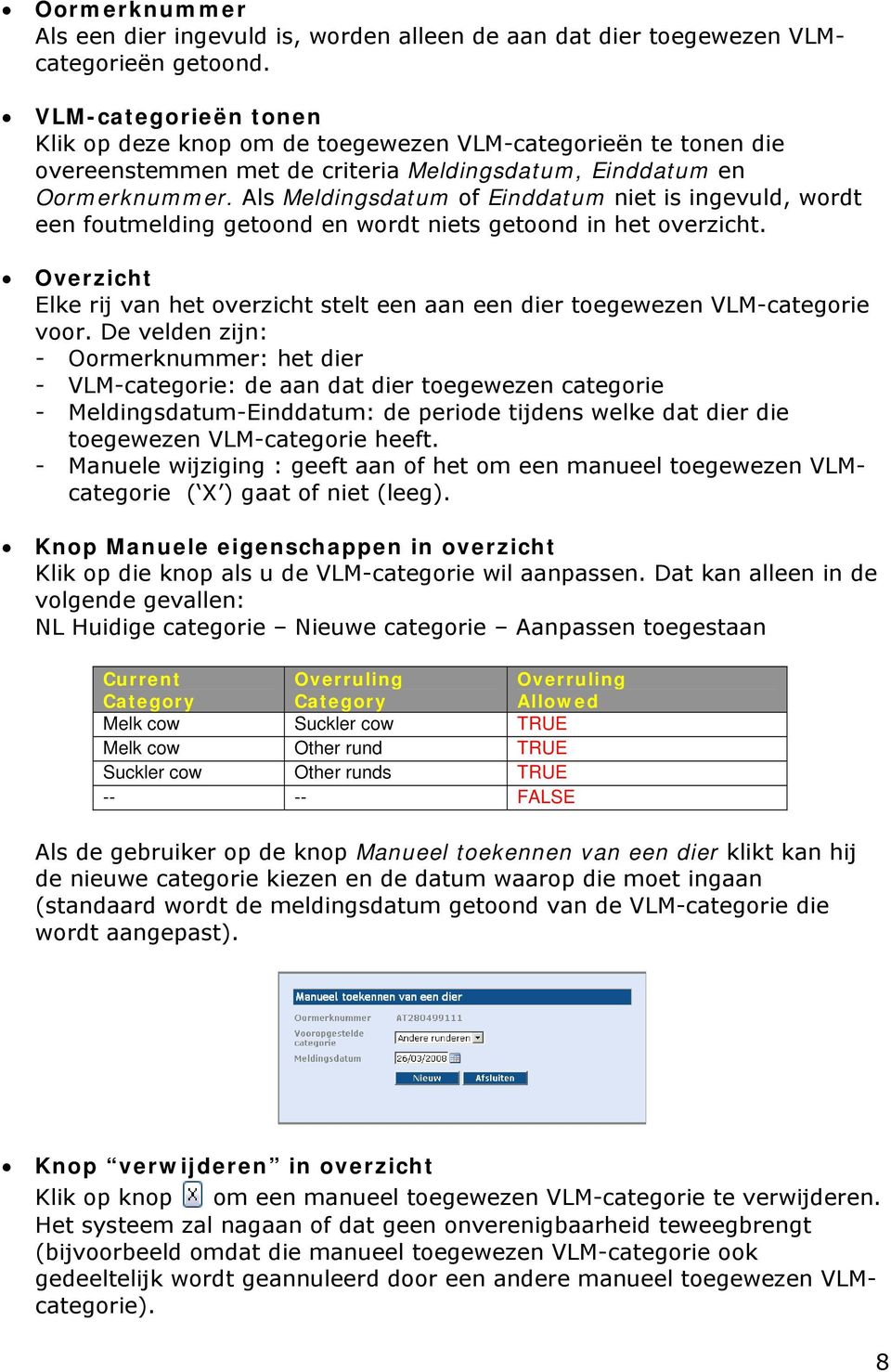 Als Meldingsdatum of Einddatum niet is ingevuld, wordt een foutmelding getoond en wordt niets getoond in het overzicht.