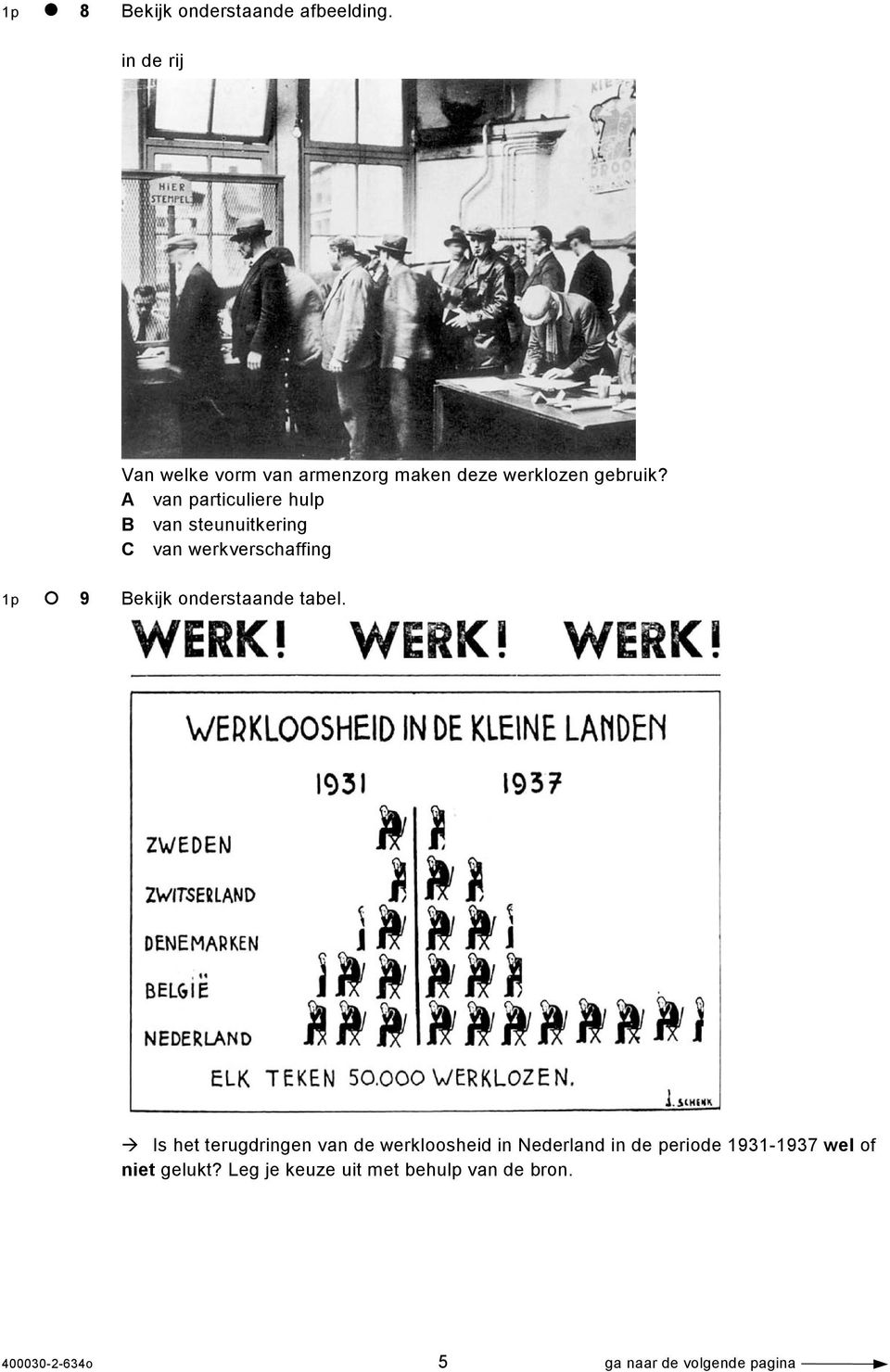 A van particuliere hulp B van steunuitkering C van werkverschaffing 1p 9 Bekijk onderstaande