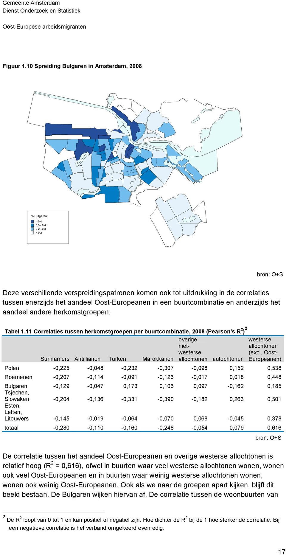 Oost-Europeanen in een buurtcombinatie en anderzijds het aandeel andere herkomstgroepen. Tabel 1.