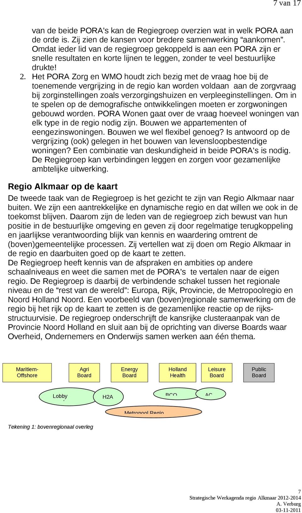 Het PORA Zorg en WMO houdt zich bezig met de vraag hoe bij de toenemende vergrijzing in de regio kan worden voldaan aan de zorgvraag bij zorginstellingen zoals verzorgingshuizen en