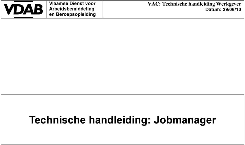 Beroepsopleiding VAC: Technische