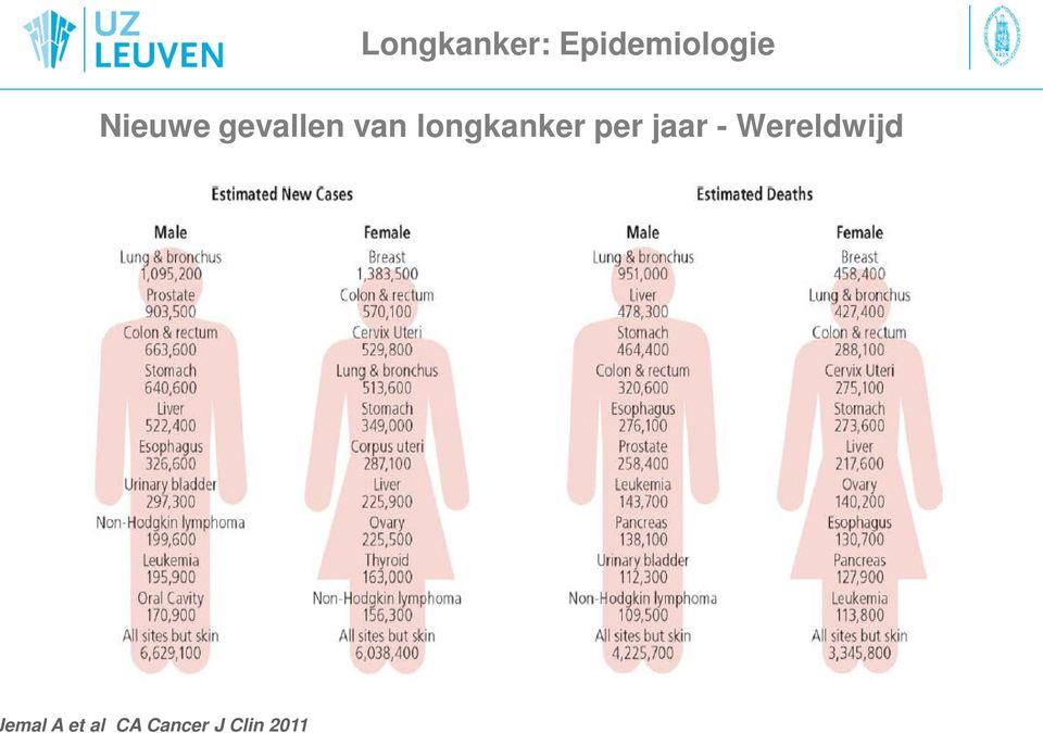 longkanker per jaar -