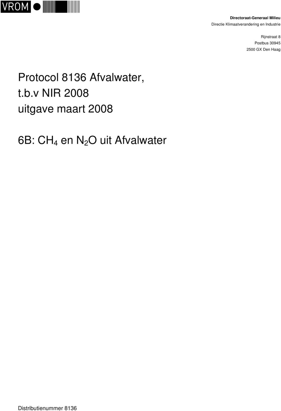 Protocol 8136 Afvalwater, t.b.