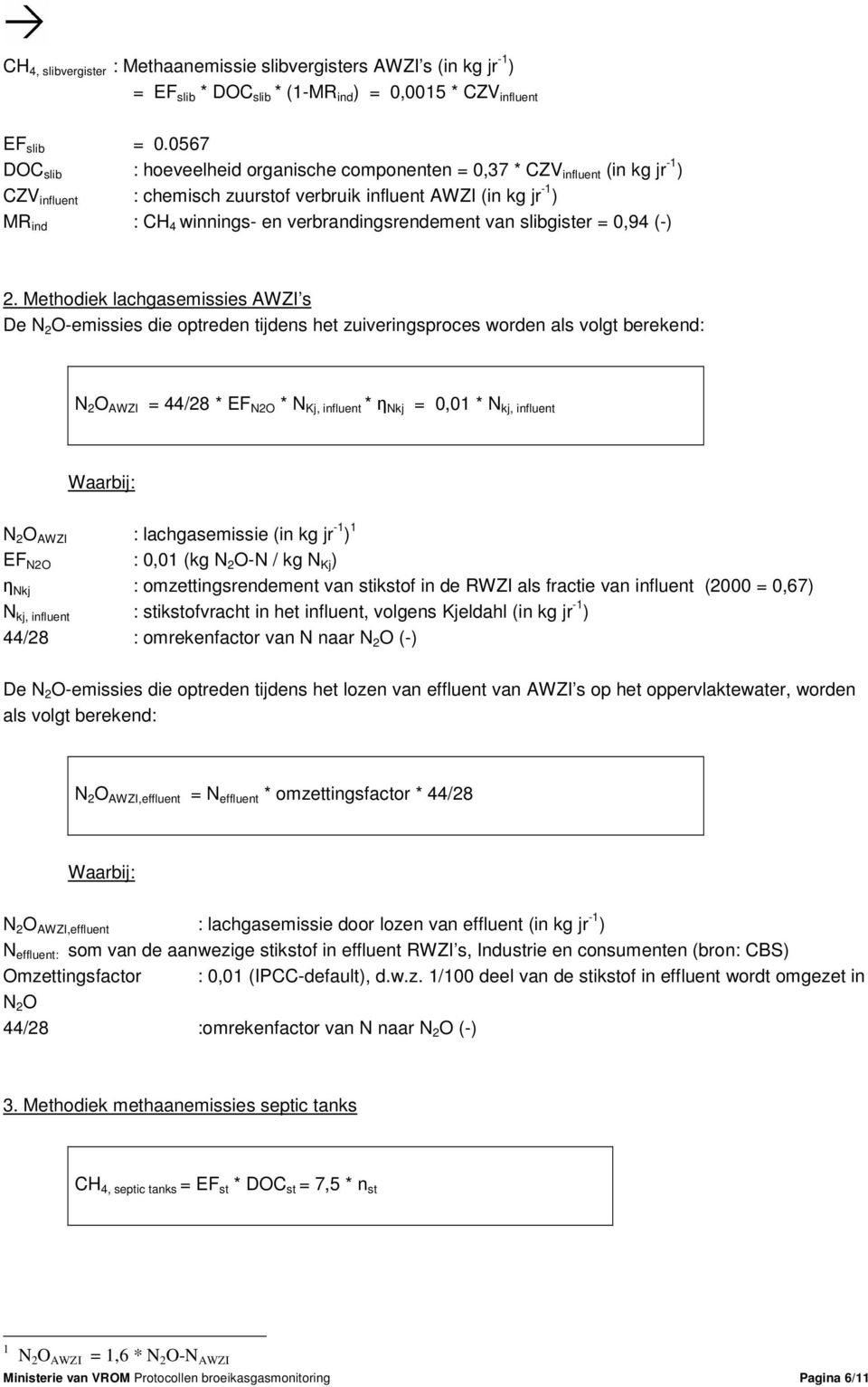 verbrandingsrendement van slibgister = 0,94 (-) 2.