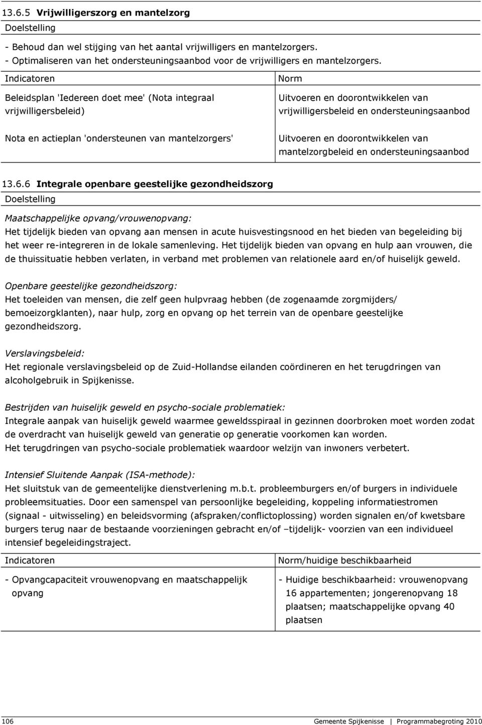 mantelzorgers' Uitvoeren en doorontwikkelen van mantelzorgbeleid en ondersteuningsaanbod 13.6.