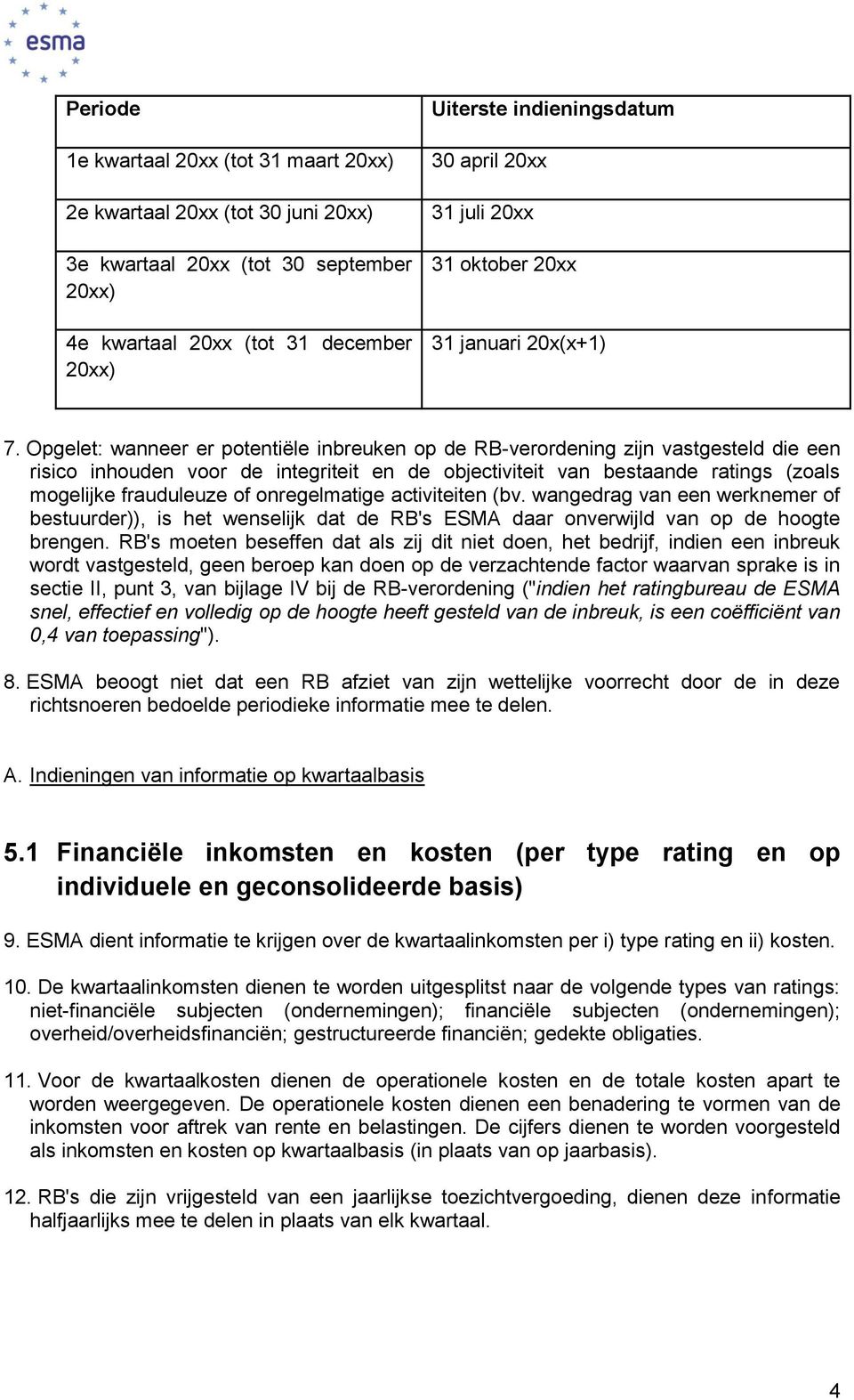 Opgelet: wanneer er ptentiële inbreuken p de RB-verrdening zijn vastgesteld die een risic inhuden vr de integriteit en de bjectiviteit van bestaande ratings (zals mgelijke frauduleuze f nregelmatige