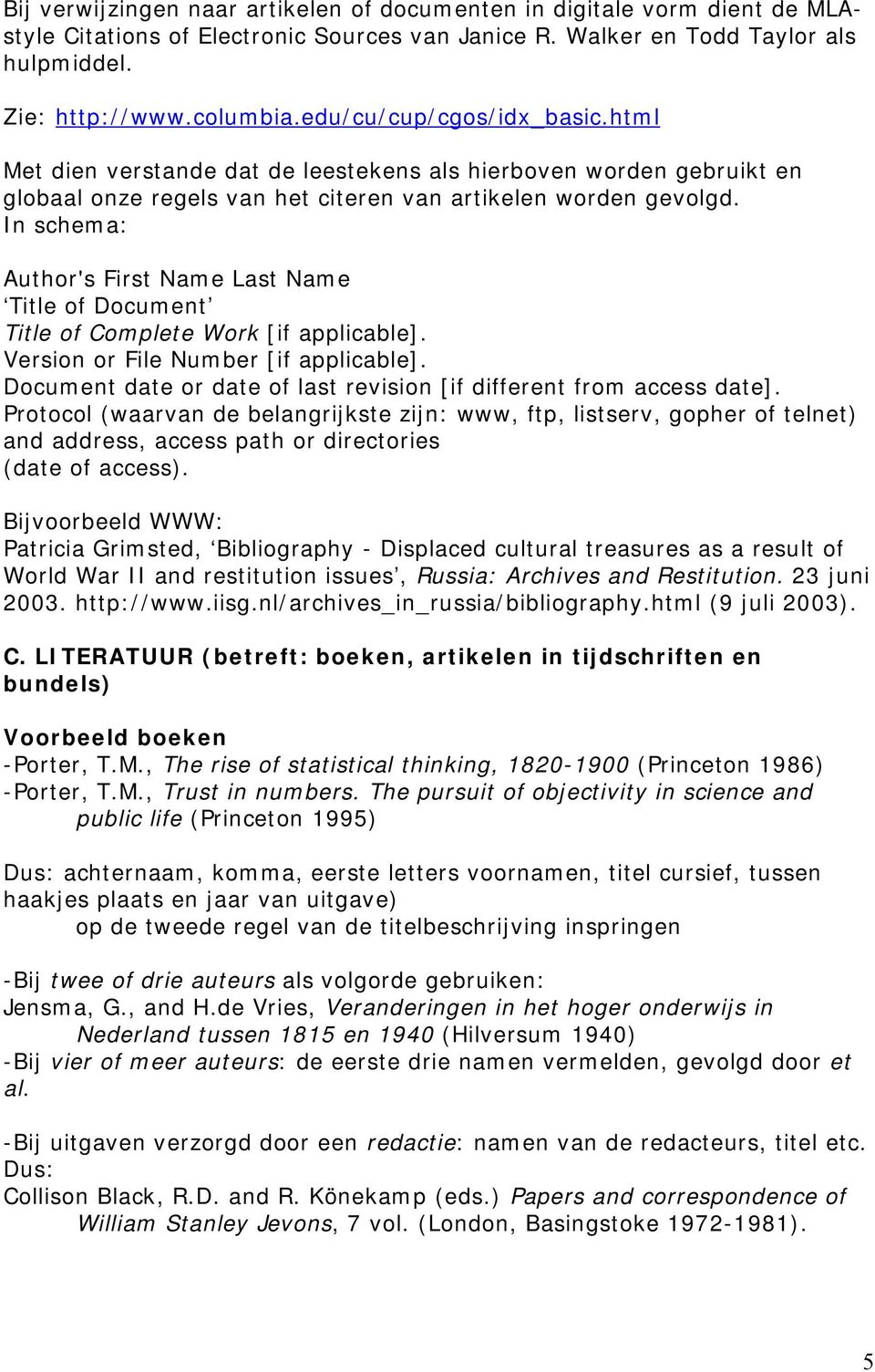 In schema: Author's First Name Last Name Title of Document Title of Complete Work [if applicable]. Version or File Number [if applicable].