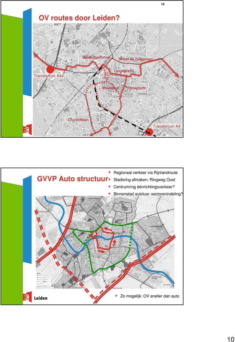 Hooigracht Churchilllaan Transferium A4 GVVP Auto structuur Regionaal verkeer via