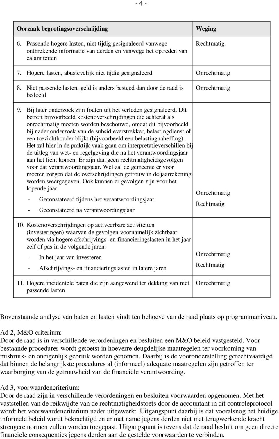 Dit betreft bijvoorbeeld kostenoverschrijdingen die achteraf als onrechtmatig moeten worden beschouwd, omdat dit bijvoorbeeld bij nader onderzoek van de subsidieverstrekker, belastingdienst of een