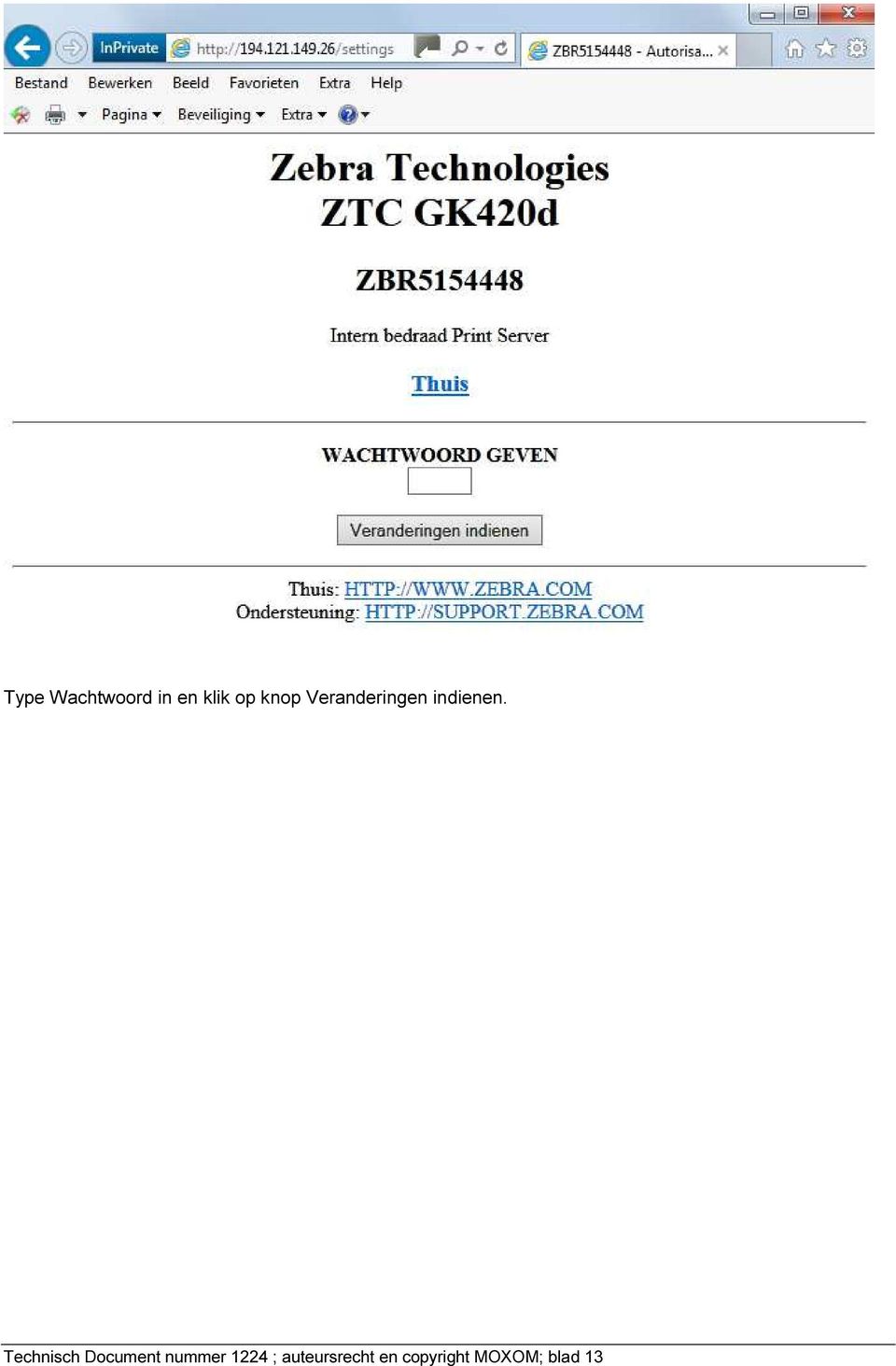 Technisch Document nummer 1224 ;