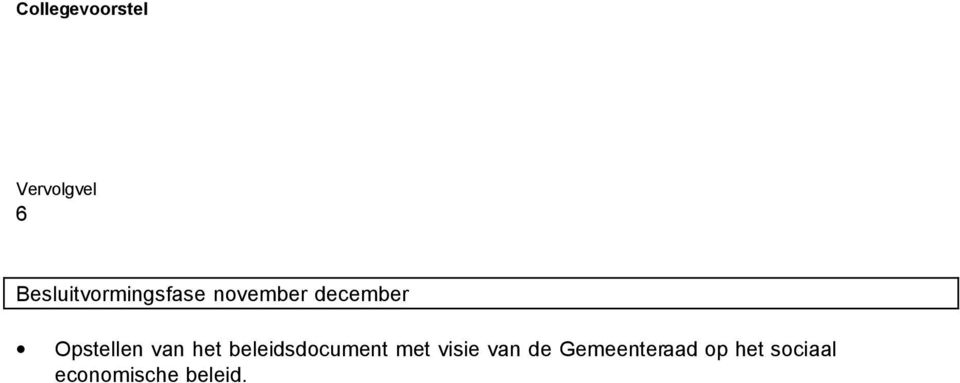 beleidsdocument met visie van de