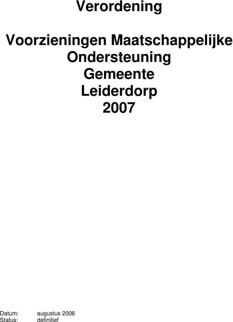 Gemeente Leiderdorp 2007