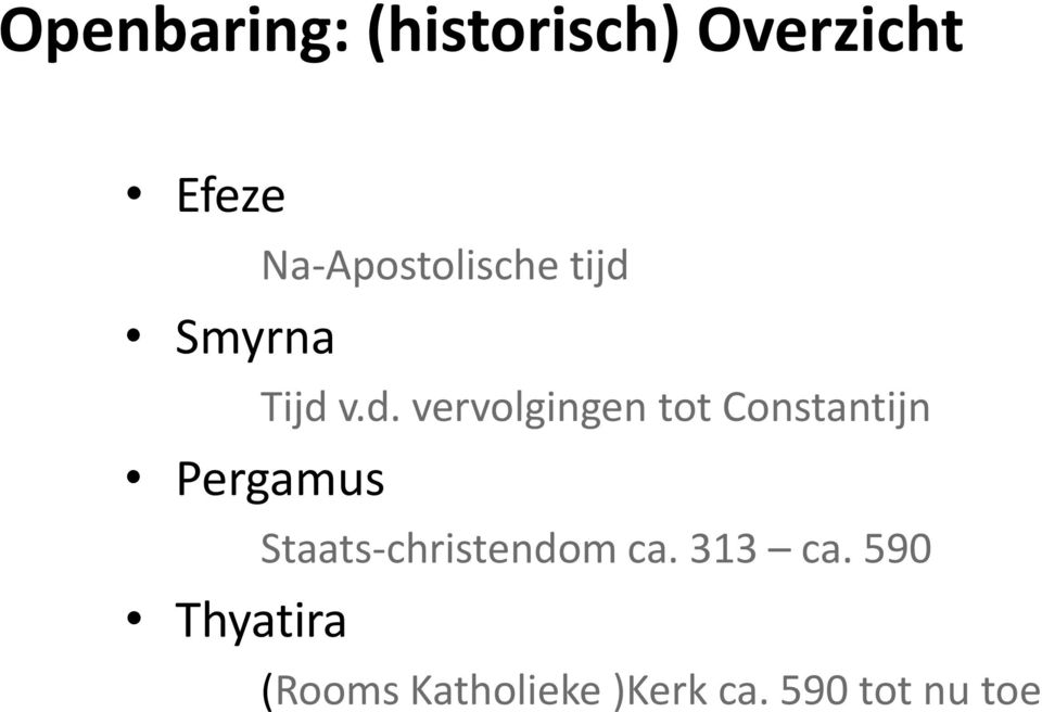 Tijd v.d. vervolgingen tot Constantijn