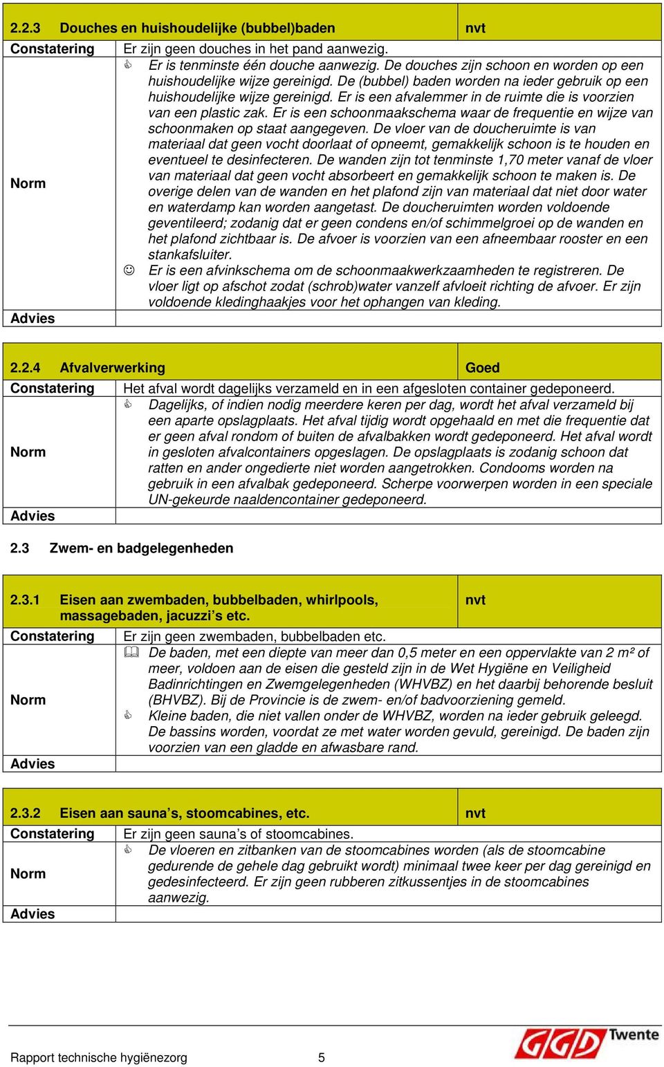 Er is een schoonmaakschema waar de frequentie en wijze van schoonmaken op staat aangegeven.