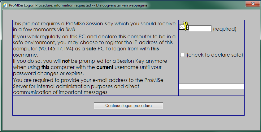 Afbeelding 3c: Invullen session key en wachtwoord Kies vervolgens een eigen wachtwoord en vul dit twee maal in.