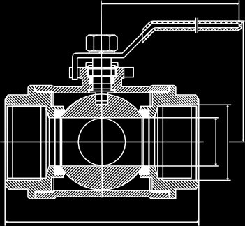 A D H 3- WEG K O G E L K R A A N 3X B I N N E N D R A A D, T -B OR IN G WP= 63 BAR / 3-WAY BA LL VALVE I N S I D E T H R E A D E D T - B OR E, W P= 63 BAR Inch D L H A Kg 0,25" 8,0 60 55,0 100,0 0,09