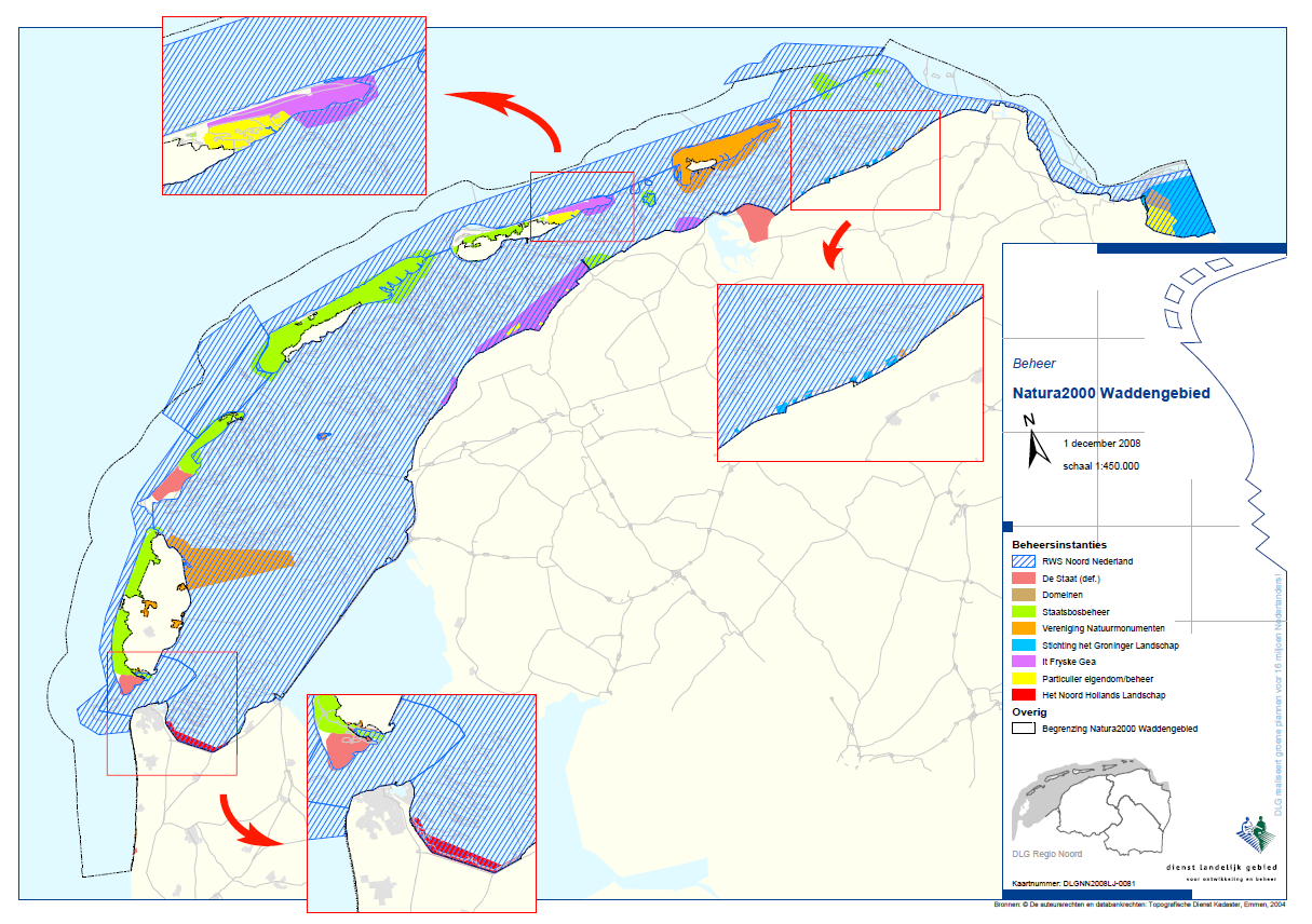 Het water- en kustbeheer van het Waddengebied wordt uitgevoerd door de dienst Rijkswaterstaat van het ministerie van I&M en door de Waterschappen.