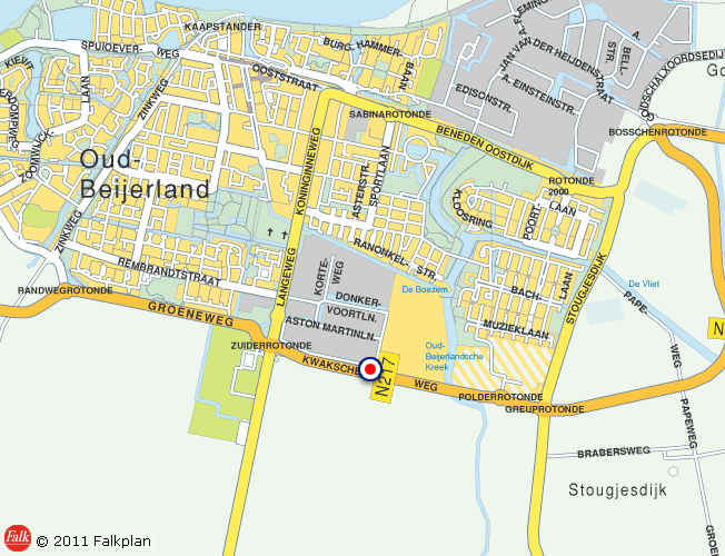 Locatie Het object is gelegen aan de Kwakscheweg 5 te Oud-Beijerland. Op onderstaande kaart aangegeven met een stip. Zoals u ziet ligt het object aan de rand van Oud-Beijerland.