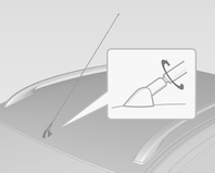 114 Infotainmentsysteem Alleen voor type B Om de dakantenne te verwijderen, moet u ze naar links draaien. Om de dakantenne te plaatsen, moet u ze naar rechts draaien.