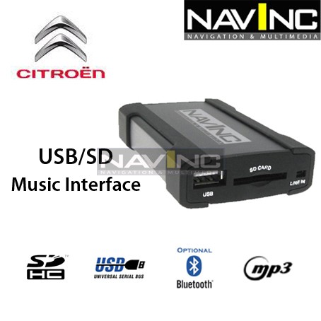 Citroen USB/SD interface met 8-pins wisselaar aansluiting (RD3/RM2) Art.