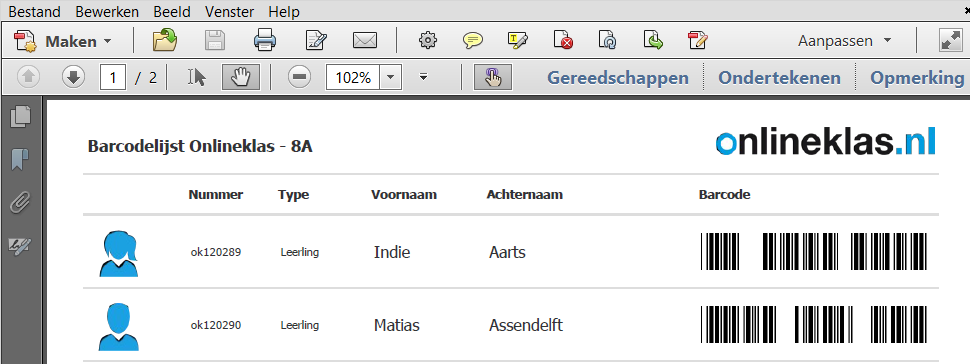 p a g i n a 16 5.1.2 Inloggegevens Selecteer de knop Inloggegevens voor een overzicht van alle gebruikers met hun gebruikersnamen en wachtwoorden.