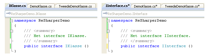 Automatische aanvullingen Standaard biedt Visual Studio al wel de mogelijkheid om bekende termen automatisch af te maken, maar ReSharper zal aan de hand van het verwachtte type al proberen te raden