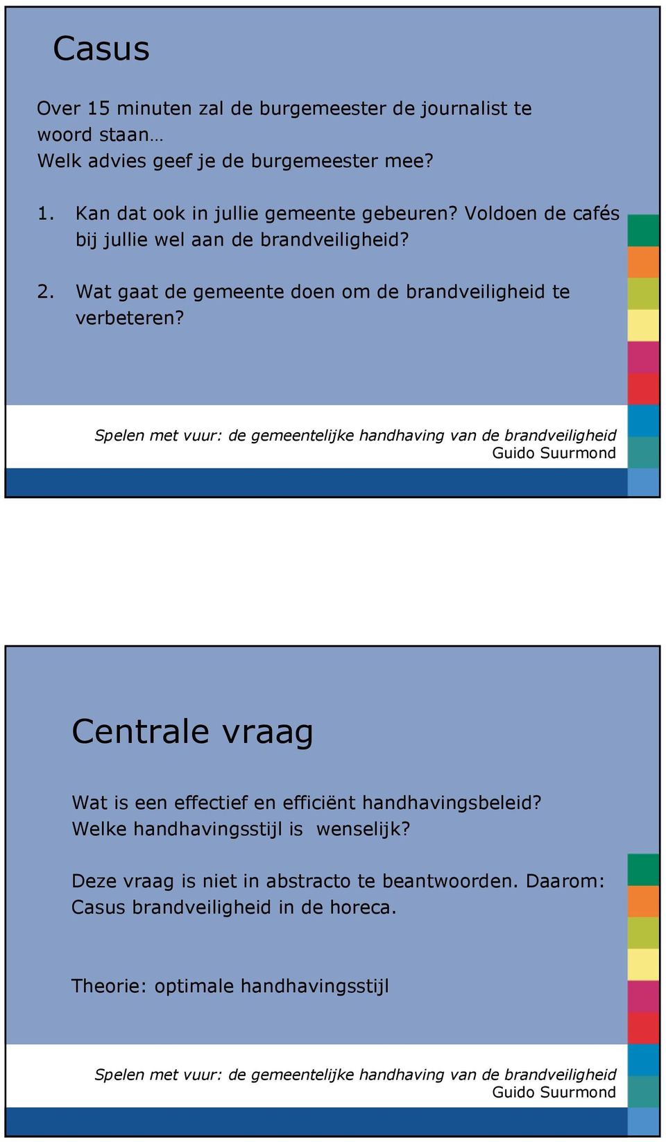 Centrale vraag Wat is een effectief en efficiënt handhavingsbeleid? Welke handhavingsstijl is wenselijk?