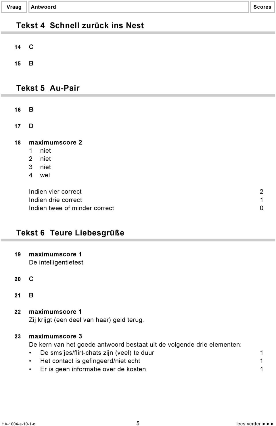 maximumscore 1 Zij krijgt (een deel van haar) geld terug.