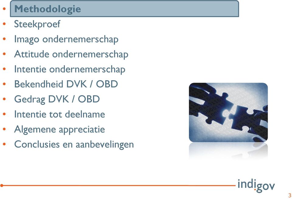 Bekendheid DVK / OBD Gedrag DVK / OBD Intentie tot