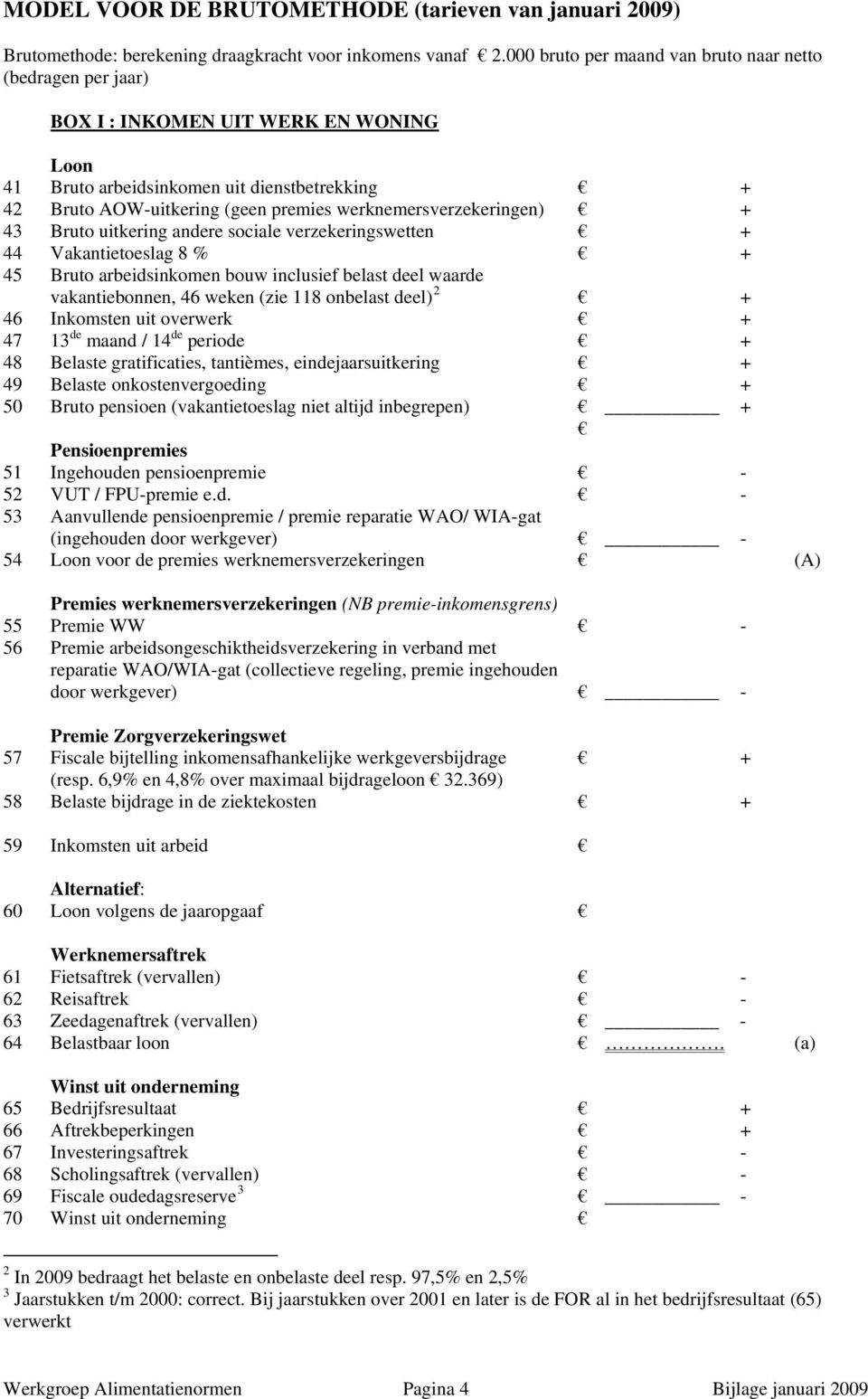werknemersverzekeringen) + 43 Bruto uitkering andere sociale verzekeringswetten + 44 Vakantietoeslag 8 % + 45 Bruto arbeidsinkomen bouw inclusief belast deel waarde vakantiebonnen, 46 weken (zie 118