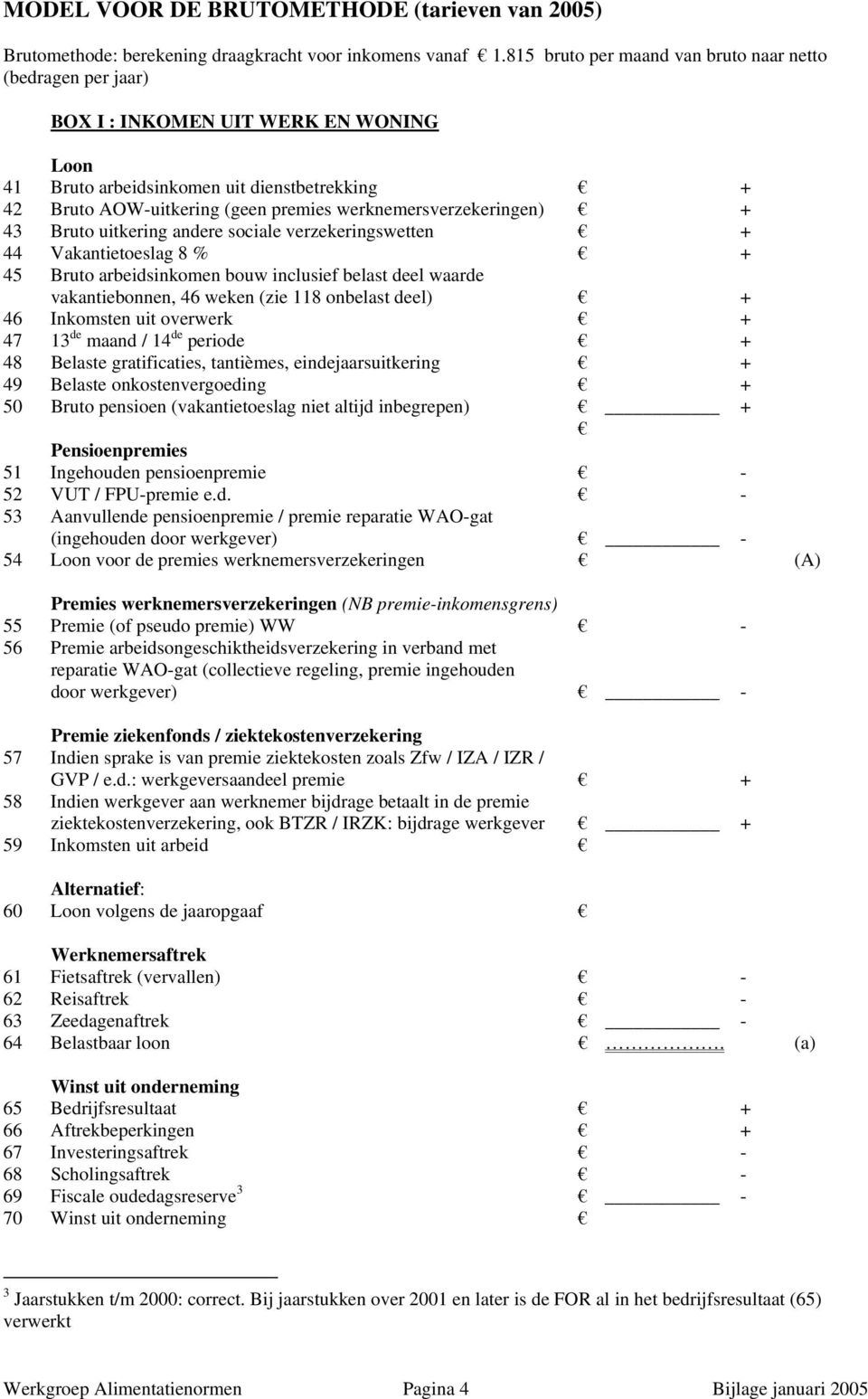 werknemersverzekeringen) + 43 Bruto uitkering andere sociale verzekeringswetten + 44 Vakantietoeslag 8 % + 45 Bruto arbeidsinkomen bouw inclusief belast deel waarde vakantiebonnen, 46 weken (zie 118