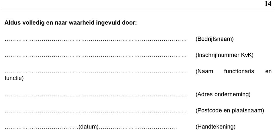 (Naam functionaris en functie)..(datum).