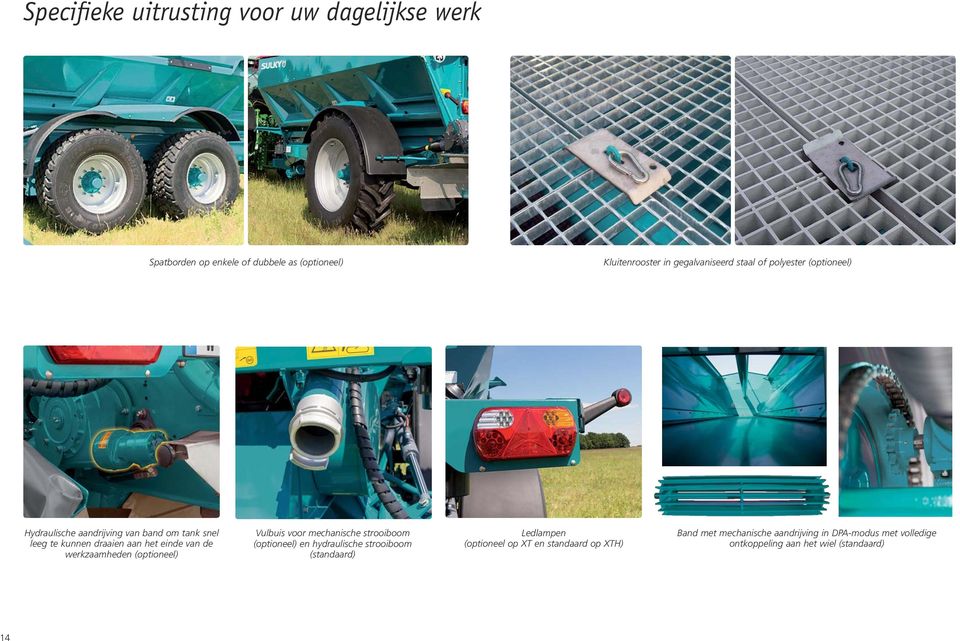 werkzaamheden (optioneel) Vulbuis voor mechanische strooiboom (optioneel) en hydraulische strooiboom (standaard) Ledlampen