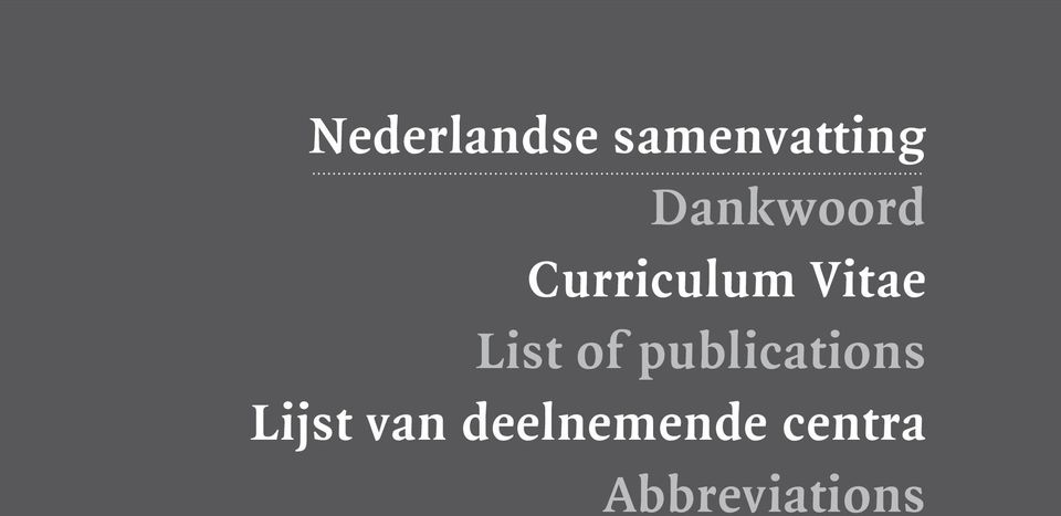 List of publications Lijst