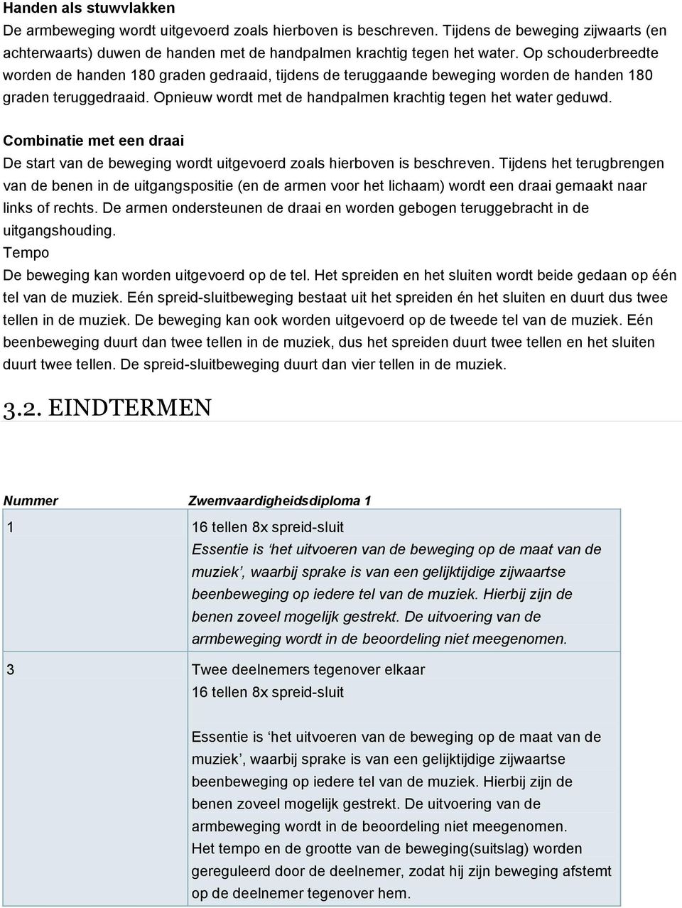 Combinatie met een draai De start van de beweging wordt uitgevoerd zoals hierboven is beschreven.